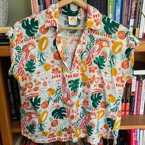 C&C California 100% Linen Summer Shirt -- Size M -- EUC